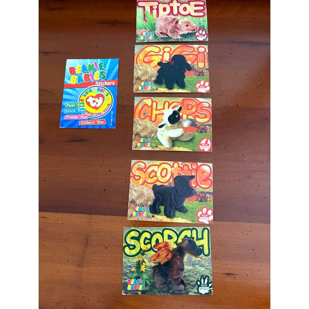 Vintage 1999 Ty Beanie Babies Official Club Cards Lot of 5 + Stickers Series III